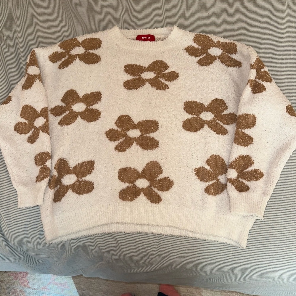 Madewell fuzzy white sweater